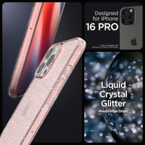 Spigen Liquid Crystal Glitter Designed For iPhone 16 Pro Case Cover, Rose Quartz