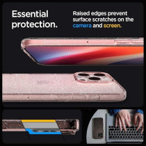 Spigen Liquid Crystal Glitter Designed For iPhone 16 Pro Case Cover, Rose Quartz