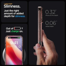 Spigen Liquid Crystal Glitter Designed For iPhone 16 Pro Case Cover, Rose Quartz