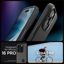Spigen Liquid Air Designed For iPhone 16 Pro Case Cover, Matte Black