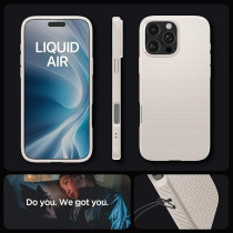 Spigen Liquid Air Designed For iPhone 16 Pro Case Cover, Natural Titanium