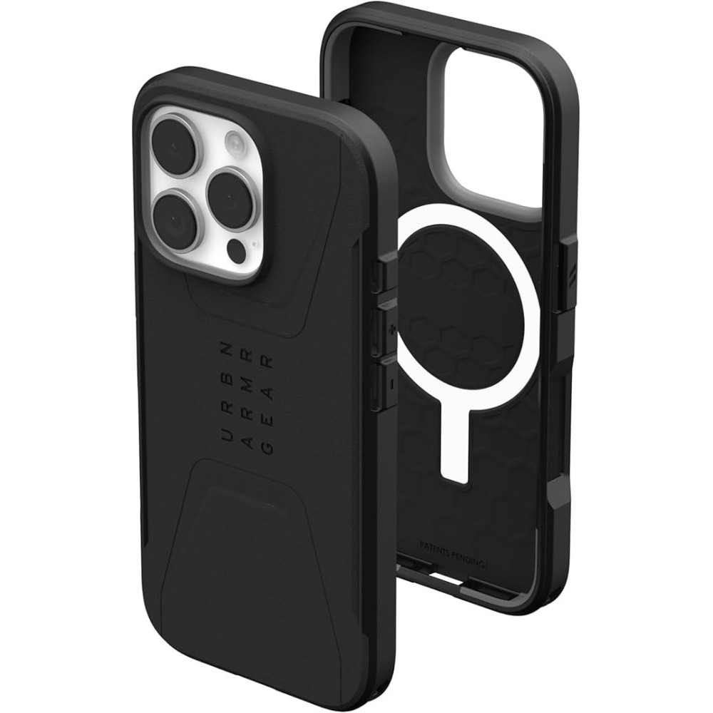 Urban Armor Gear Uag Civilian For Iphone 16 Pro Case Cover 20 Feet Drop Tested Magsafe Compatible, Black