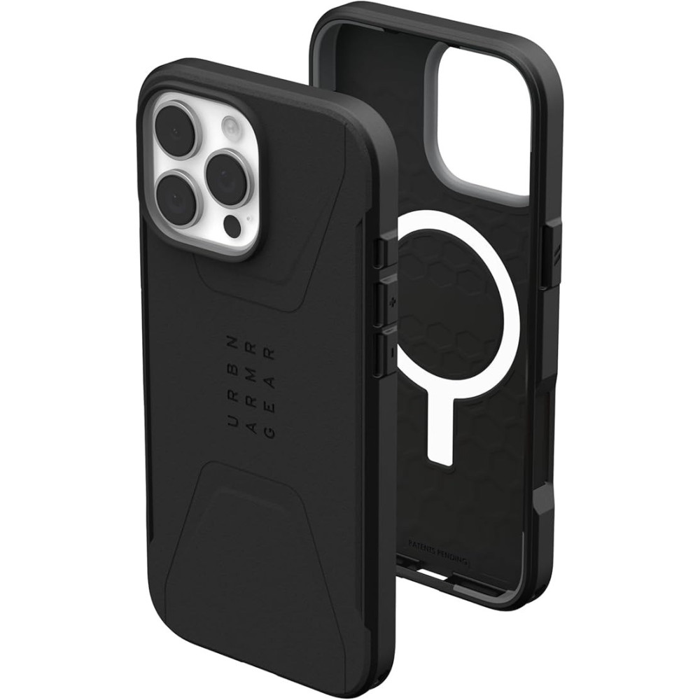 Urban Armor Gear Uag Civilian For Iphone 16 Pro Max Case Cover 20 Feet Drop Tested Magsafe Compatible, Black