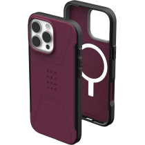 Urban Armor Gear Uag Civilian For Iphone 16 Pro Max Case Cover 20 Feet Drop Tested Magsafe Compatible, Bordeaux