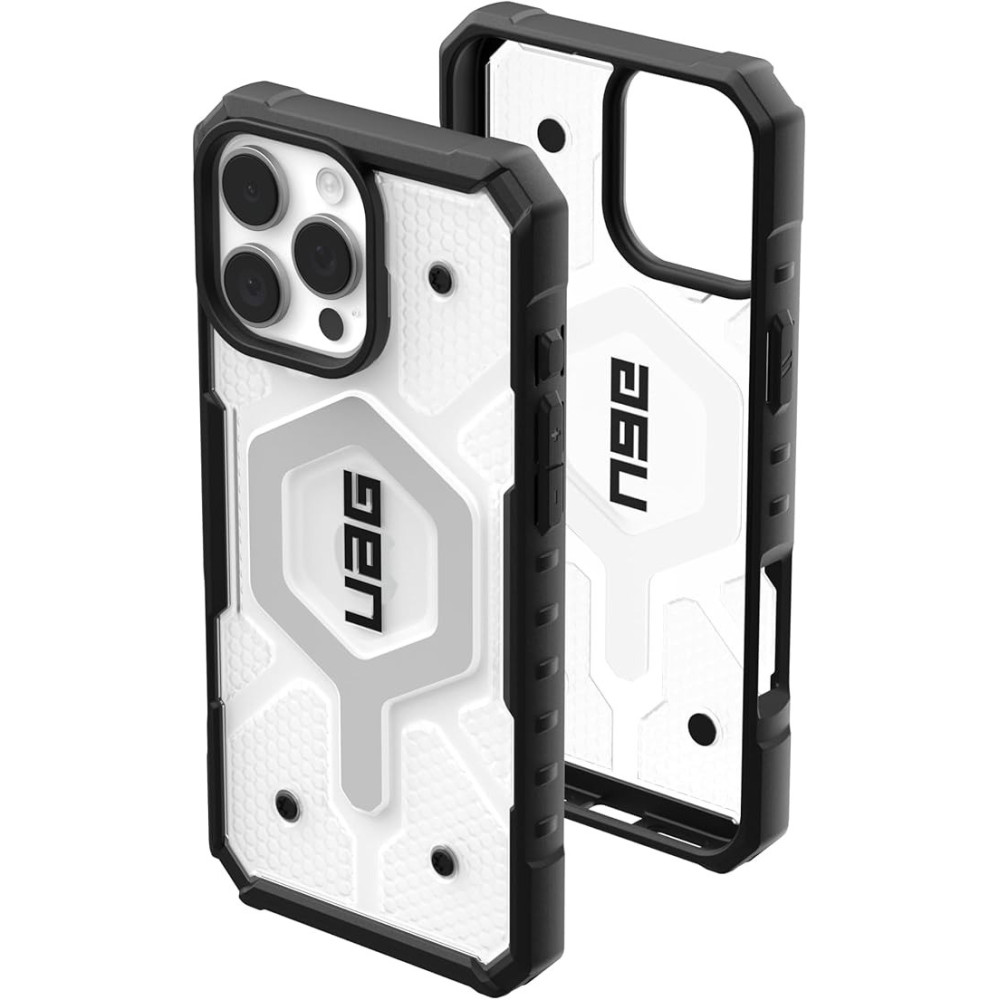 Urban Armor Gear Uag Pathfinder Clear For Iphone 16 Pro Max Case Cover, 18 Feet Drop Tested Magsafe Compatible, Ice Silver