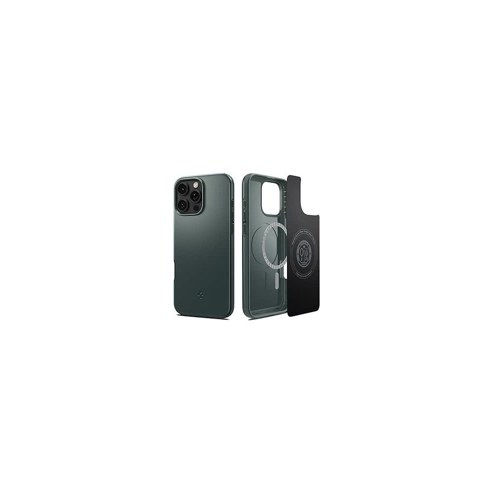 Spigen Thin Fit Magfit Designed For Iphone 16 Pro Max Case Cover Magsafe Compatible, Abyss Green
