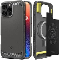 Spigen Rugged Armor Magfit For Iphone 16 Pro Max Case Cover Magsafe Compatible, Gray