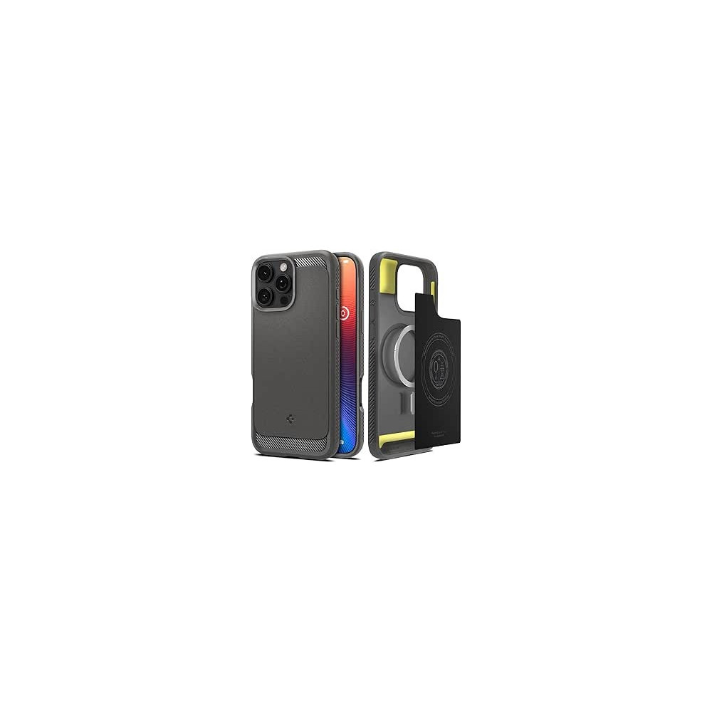 Spigen Rugged Armor Magfit For Iphone 16 Pro Max Case Cover Magsafe Compatible, Gray