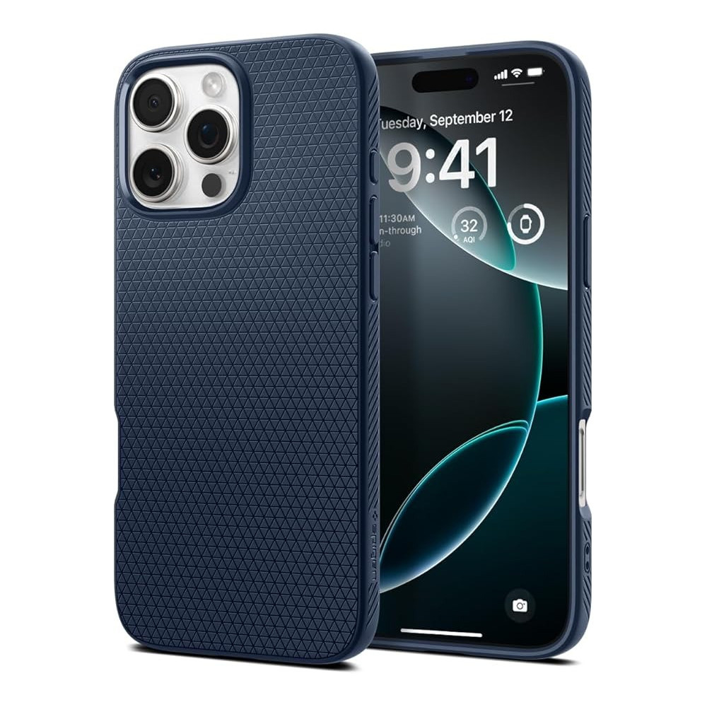 Spigen Liquid Air Designed For Iphone 16 Pro Max Case Cover, Navy Blue