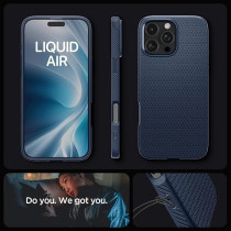 Spigen Liquid Air Designed For Iphone 16 Pro Max Case Cover, Navy Blue