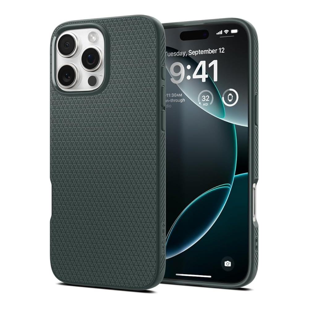 Spigen Liquid Air Designed For Iphone 16 Pro Max Case Cover, Abyss Green