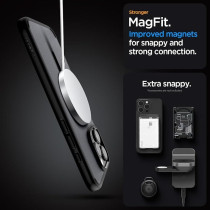 Spigen Ultra Hybrid Magfit Designed For Iphone 16 Pro Max Case Cover Magsafe Compatible, Frost Black