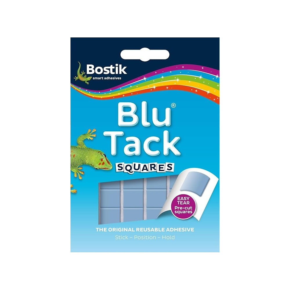 Bostik Smart Blu Tack Stick, Position And Hold Reusable Adhesive Pre Cut Squares 45g
