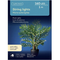 Lumineo Indoor Outdoor Plant Light 160 LED Micro Wrire String Lights, Warm White