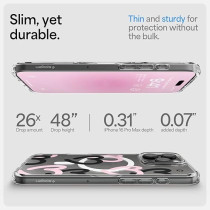 Spigen Ultra Hybrid MagFit Designed For iPhone 16 Pro Max Case Cover MagSafe Compatible, Hearts Black Pink