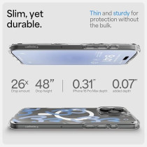 Spigen Ultra Hybrid MagFit Designed For iPhone 16 Pro Max Case Cover MagSafe Compatible, Hearts Denim