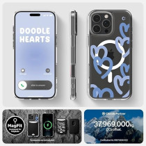 Spigen Ultra Hybrid MagFit Designed For iPhone 16 Pro Max Case Cover MagSafe Compatible, Hearts Denim