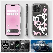 Spigen Ultra Hybrid MagFit Designed For iPhone 16 Pro Max Case Cover MagSafe Compatible, Hearts White Pink