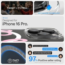 Spigen Ultra Hybrid MagFit Designed For iPhone 16 Pro Case Cover MagSafe Compatible, Hearts Black Pink