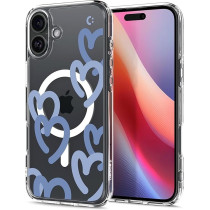 Spigen Ultra Hybrid MagFit Designed For iPhone 16 Case Cover MagSafe Compatible, Hearts Denim