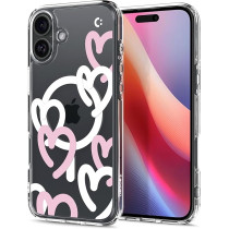 Spigen Ultra Hybrid MagFit Designed For iPhone 16 Case Cover MagSafe Compatible, Hearts White Pink