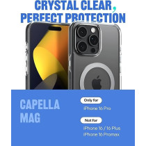 Caseology Capella Mag For iPhone 16 Pro Case Cover MagSafe Compatible, Clear Grey