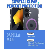 Caseology Capella Mag For iPhone 16 Case Cover MagSafe Compatible, Clear Purple
