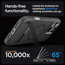 Spigen Ultra Hybrid S MagFit For iPhone 16 Pro Max Case Cover With Kickstand MagSafe Compatible, Frost Black