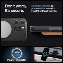 Spigen Ultra Hybrid S MagFit For iPhone 16 Pro Max Case Cover With Kickstand MagSafe Compatible, Frost Black