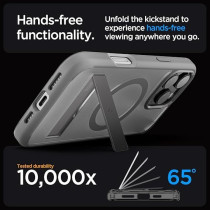 Spigen Ultra Hybrid S MagFit For iPhone 16 Pro Max Case Cover With Kickstand MagSafe Compatible, Frost Grey