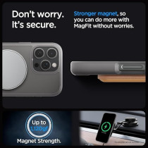 Spigen Ultra Hybrid S MagFit For iPhone 16 Pro Max Case Cover With Kickstand MagSafe Compatible, Frost Grey