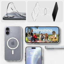 Spigen Liquid Crystal MagFit Designed For iPhone 16 Case Cover MagSafe Compatible, Crystal Clear