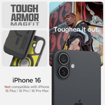 Spigen Tough Armor MagFit AI Designed For iPhone 16 Case Cover MagSafe Compatible, Frost Black