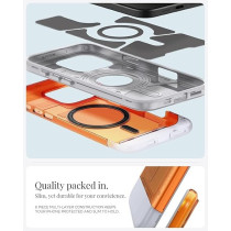 Spigen Classic C1 MagFit For iPhone 16 Pro Case Cover MagSafe Compatible Extreme Protection Tech, Tangerine
