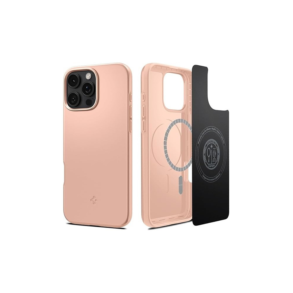 Spigen Thin Fit MagFit Designed For iPhone 16 Pro Max Case Cover MagSafe Compatible, Rose Titanium