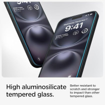 Spigen Glastr Ez Fit Designed For iPhone 16 Plus/iPhone 15 Plus Screen Protector Premium Tempered Glass, Case Friendly With Sensor Protection, Pack Of 2