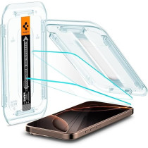 Spigen Glastr Ez Fit Designed For iPhone 16 Pro Max Screen Protector Premium Tempered Glass Case Friendly With Sensor Protection, Pack Of 2