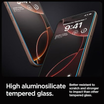 Spigen Glastr Ez Fit Designed For iPhone 16 Pro Max Screen Protector Premium Tempered Glass Case Friendly With Sensor Protection, Pack Of 2