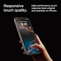 Spigen Glastr Ez Fit Designed For iPhone 16 Pro Max Screen Protector Premium Tempered Glass Case Friendly With Sensor Protection, Pack Of 2