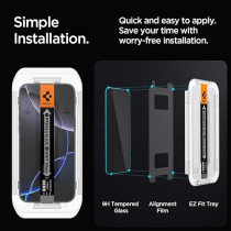 Spigen Glastr Ez Fit For iPhone 16 Pro Max Privacy Screen Protector Premium Tempered Glass With Auto Align Technology, Pack Of 2