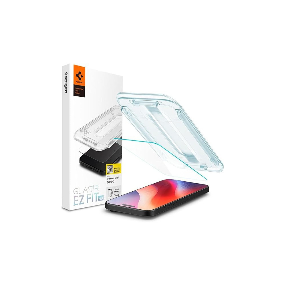Spigen Glastr Ez Fit Hd For iPhone 16 Pro Max Screen Protector Premium Tempered Glass Case Friendly With Sensor Protection