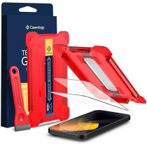 Caseology Snap Fit For iPhone 16 Plus Screen Protector Premium Tempered Glass Case Friendly With Sensor Protection, Pack Of 2