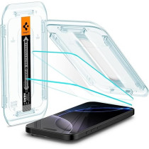 Spigen Glastr Ez Fit Designed For iPhone 16 Pro Screen Protector Premium Tempered Glass Case Friendly With Sensor Protection, Pack Of 2