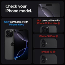 Spigen Glastr Ez Fit Designed For iPhone 16 Pro Screen Protector Premium Tempered Glass Case Friendly With Sensor Protection, Pack Of 2