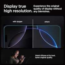 Spigen Glastr Ez Fit Designed For iPhone 16 Pro Screen Protector Premium Tempered Glass Case Friendly With Sensor Protection, Pack Of 2