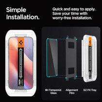 Spigen Glastr Ez Fit Hd For iPhone 16 Pro Screen Protector Premium Tempered Glass Case Friendly With Sensor Protection
