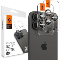 Spigen Glastr Ez-Fit Optik Pro Camera Lens Screen Protector Designed For iPhone 16 Pro Max And iPhone 16 Pro Desert Titanium, Pack Of 2