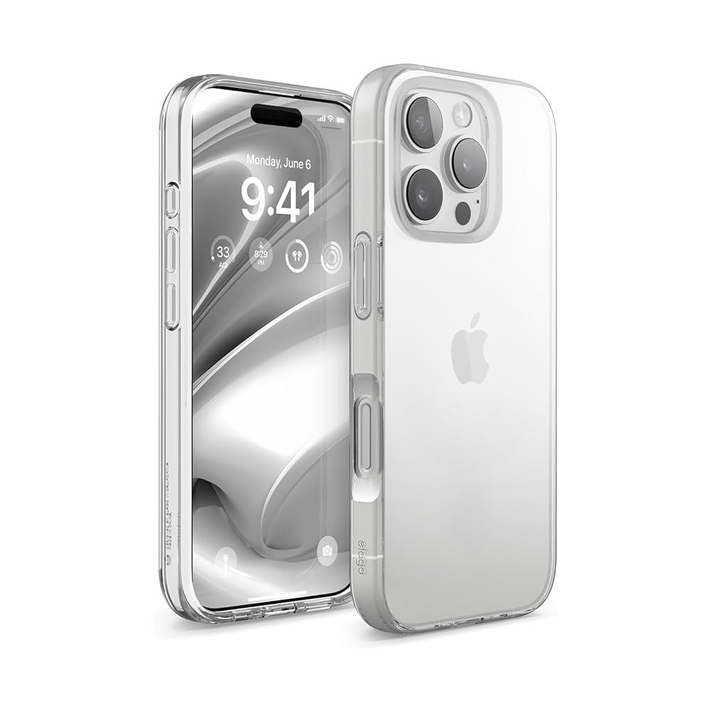 Elago Hybrid Clear Compatible With iPhone 16 Pro Military Grade Drop Protection Case Cover, Transparent