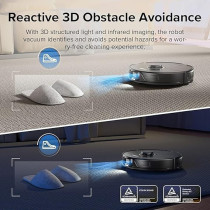 Roborock S8 Robot Vacuum Cleaner with Dual Brush And 6000Pa Suction& 3D Structured Light Obstacle Avoidance Robot Vacuum Compatible with Alexa for Pet Hair Upgrade of Roborock S7 (Black), 1 Year Warranty