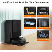 Roborock Q Revo Robot Vacuum and Mop, Auto-Drying, Auto Mop Washing, Dual Spinning Mops, Auto Mop Lifting, Self-Refilling, Self-Emptying, Reactive Tech Obstacle Avoidance, 5500Pa Suction, Black, 1 Year Warranty
